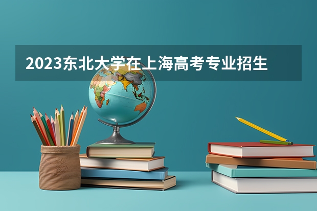 2023东北大学在上海高考专业招生计划人数