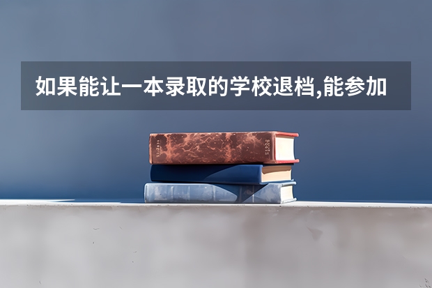 如果能让一本录取的学校退档,能参加第二批次或者第二批次的补录吗