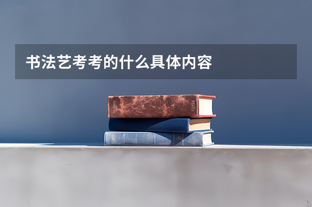 书法艺考考的什么具体内容