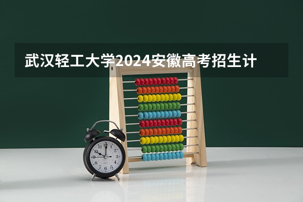 武汉轻工大学2024安徽高考招生计划详解