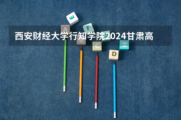 西安财经大学行知学院2024甘肃高考招生计划详解