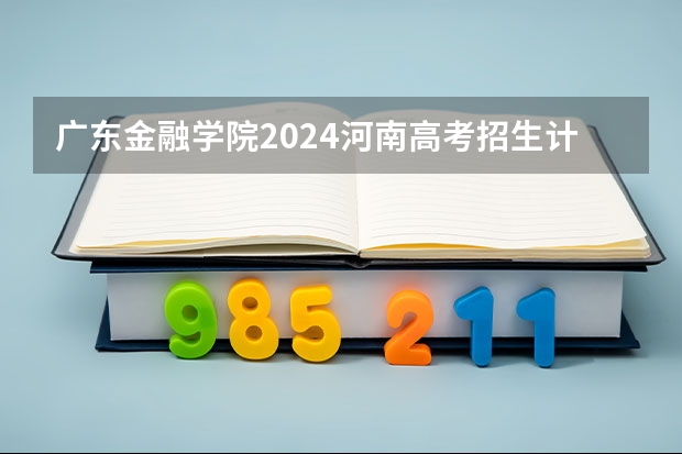 广东金融学院2024河南高考招生计划详解