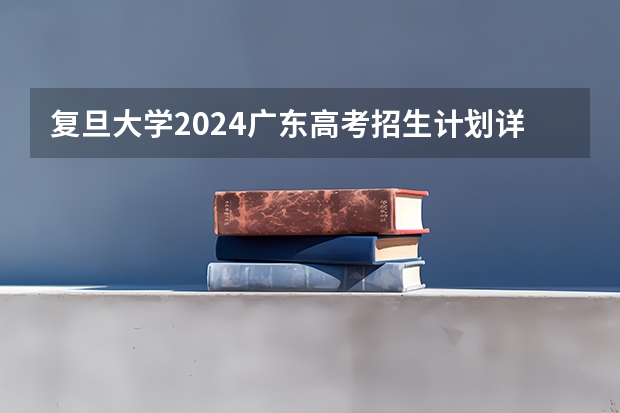 复旦大学2024广东高考招生计划详解