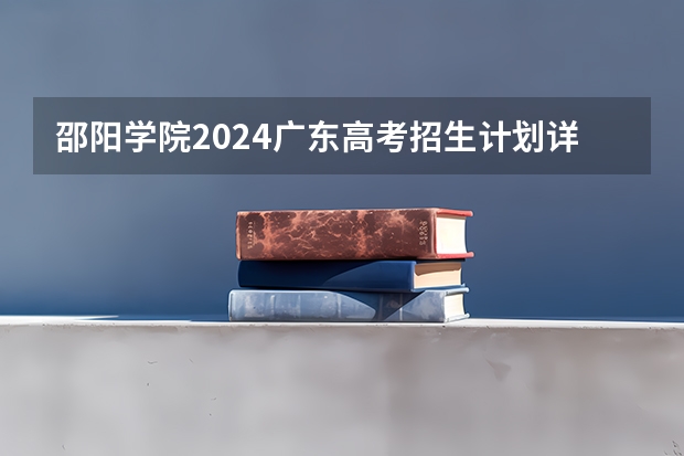 邵阳学院2024广东高考招生计划详解