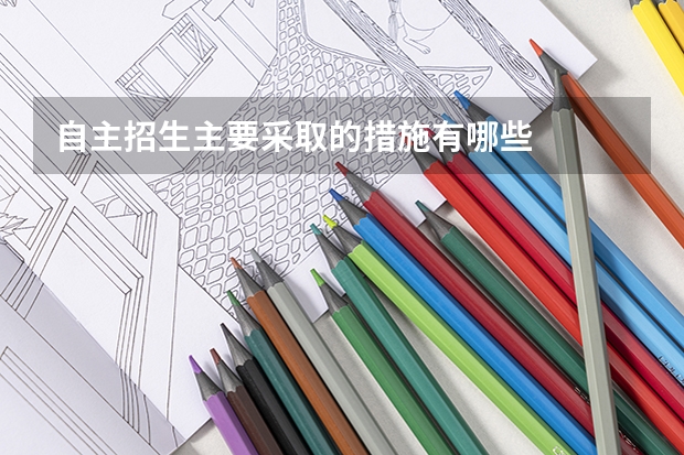 自主招生主要采取的措施有哪些