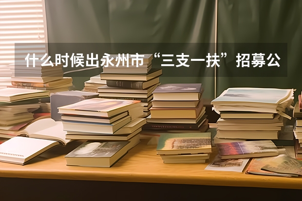什么时候出永州市“三支一扶”招募公告？