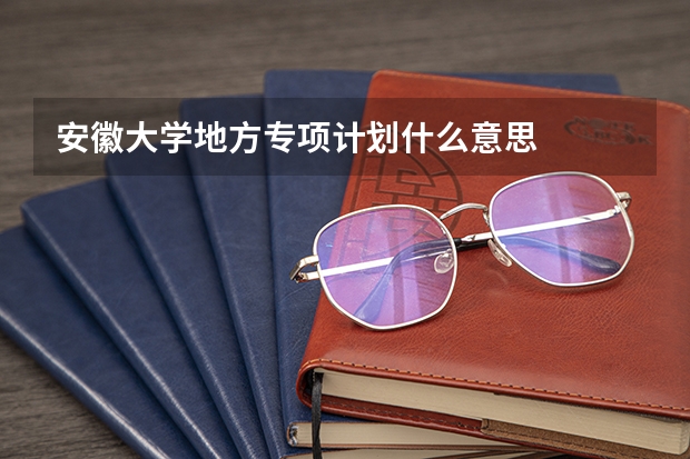 安徽大学地方专项计划什么意思