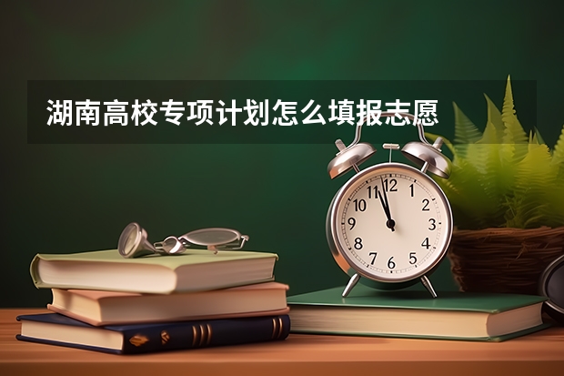湖南高校专项计划怎么填报志愿
