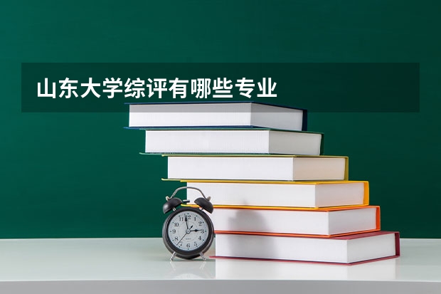 山东大学综评有哪些专业