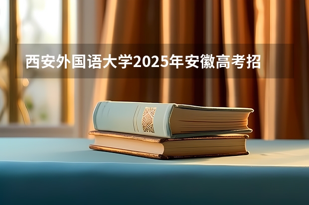 西安外国语大学2025年安徽高考招生计划预测