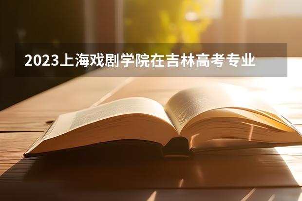 2023上海戏剧学院在吉林高考专业招生计划人数