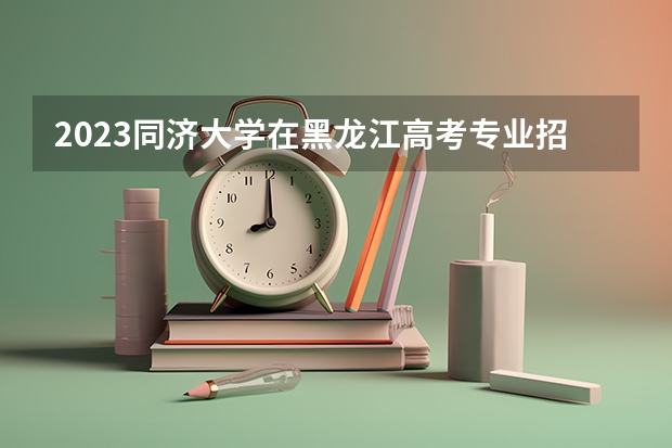 2023同济大学在黑龙江高考专业招生计划人数