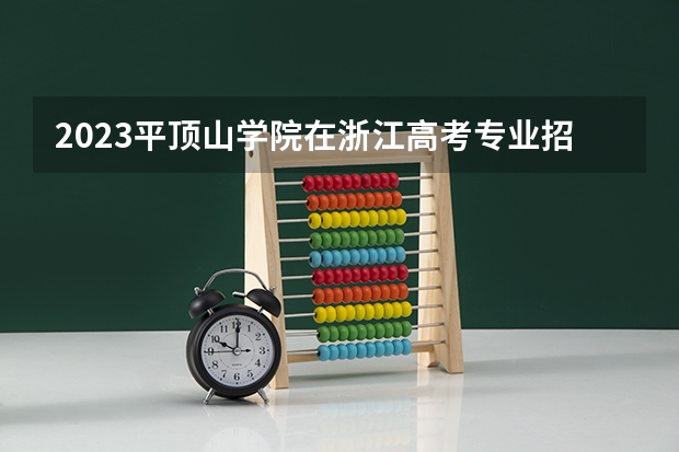 2023平顶山学院在浙江高考专业招生计划人数