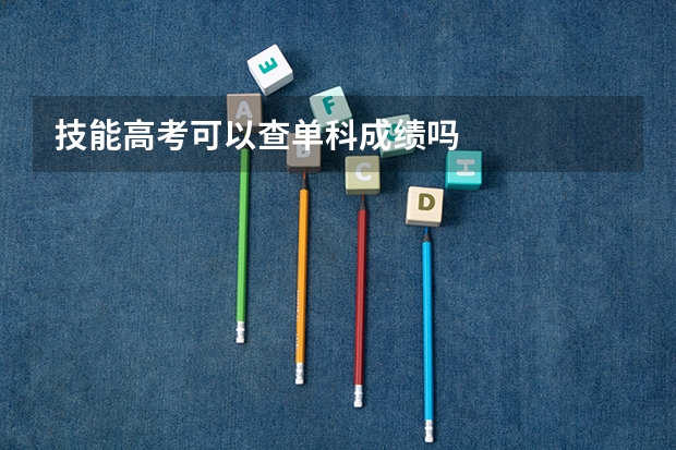 技能高考可以查单科成绩吗