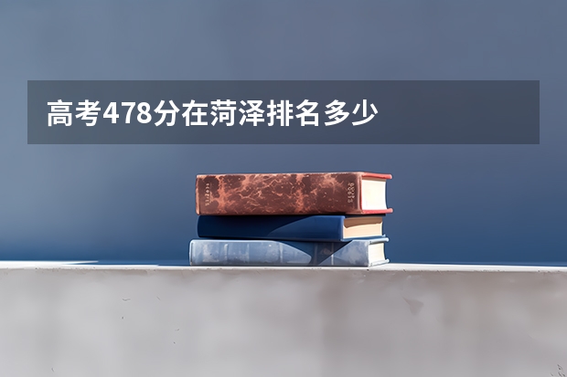 高考478分在菏泽排名多少