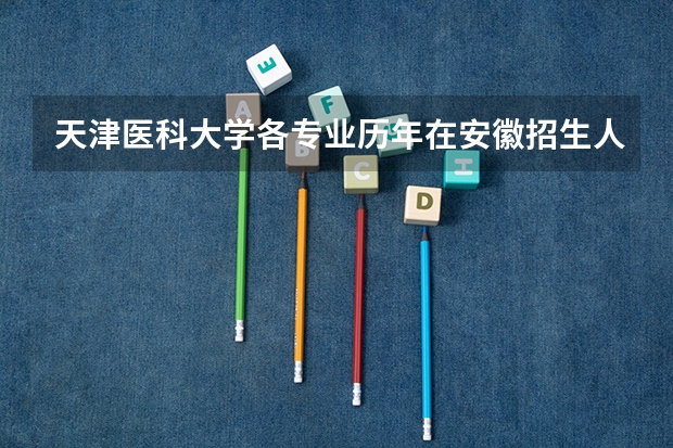 天津医科大学各专业历年在安徽招生人数