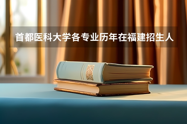 首都医科大学各专业历年在福建招生人数