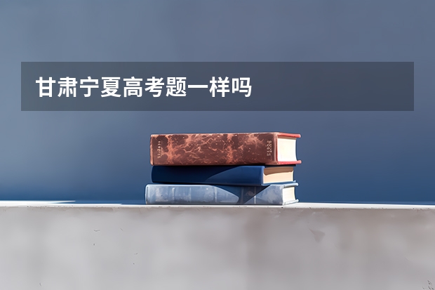 甘肃宁夏高考题一样吗